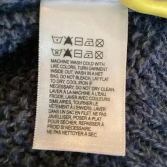 Lucky Brand Navy Blue cotton V Neck Mesh knit Top Pullover Size Medium - Picture 8 of 8